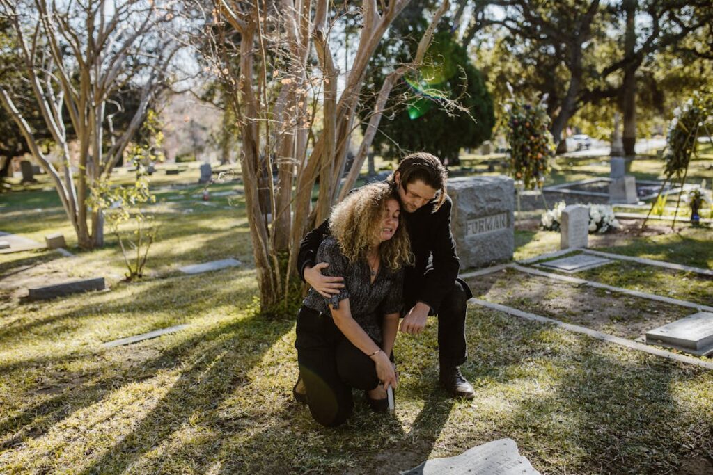 People grieving