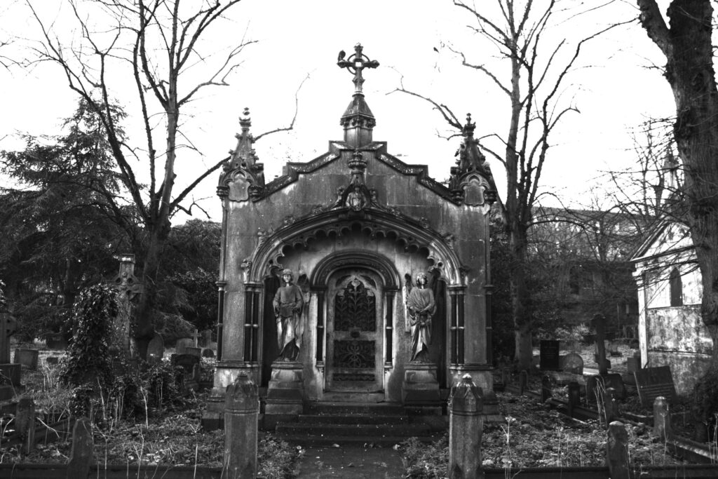 Mausoleum in Brompton Cemetery, London UK - Cemetery Photography