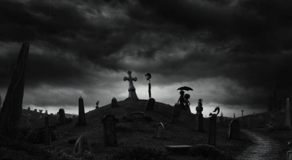 Cemetery in a Tim Burton Film
