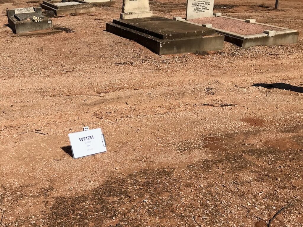 The unmarked grave of Private George Thomas Wetzel