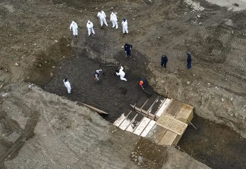 mass grave on New York City's Hart Island amid coronavirus surge