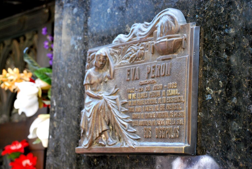 Eva Peron's grave in La Recoleta Cemetery, Buenos Aires
