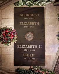 Elizabeth II tombstone in St. George Chapel in Windsor Castle